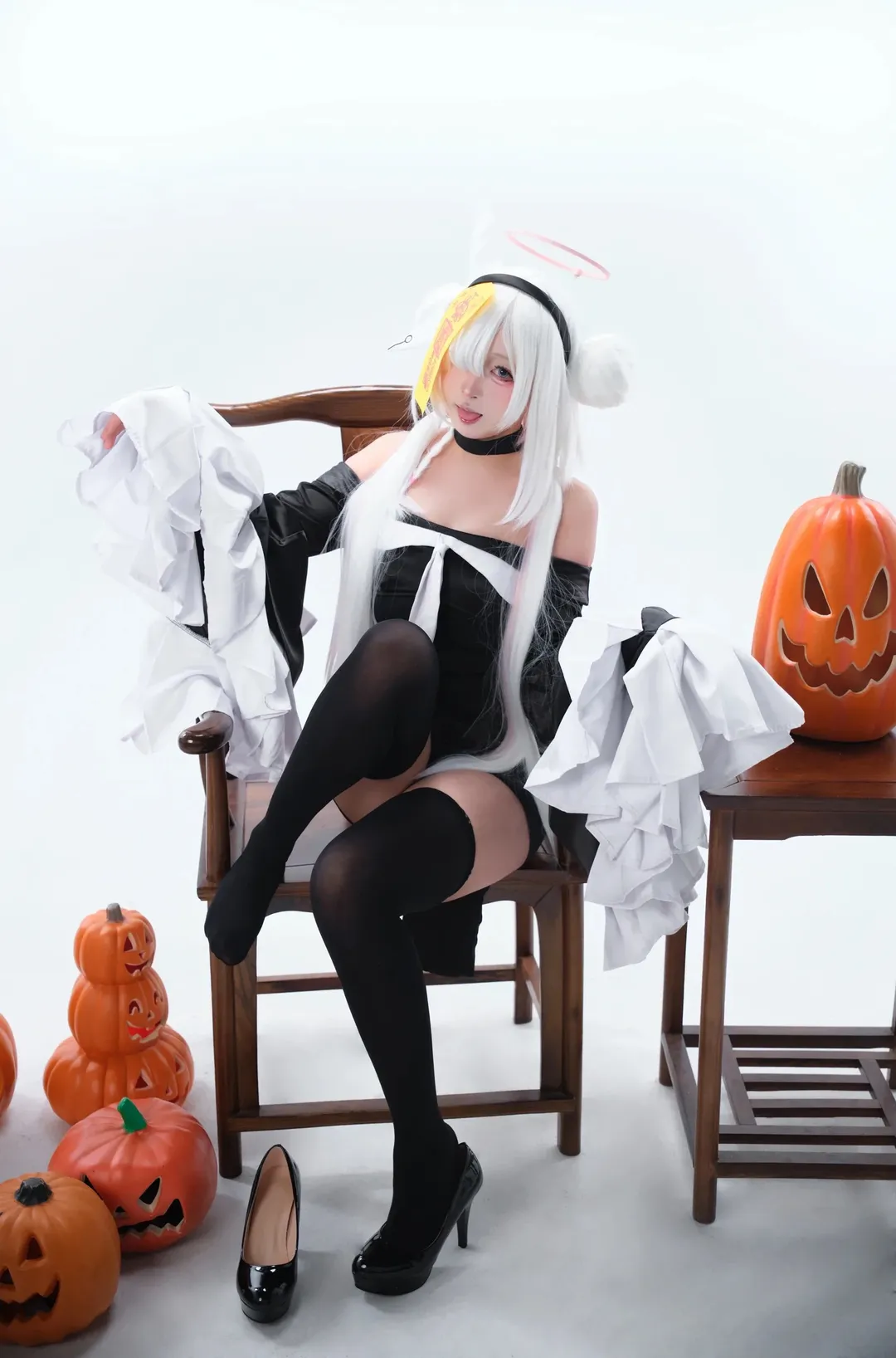 cosplay, 蔚蓝档案, 普拉娜cos, Halloween, 白色长发 - 第2张