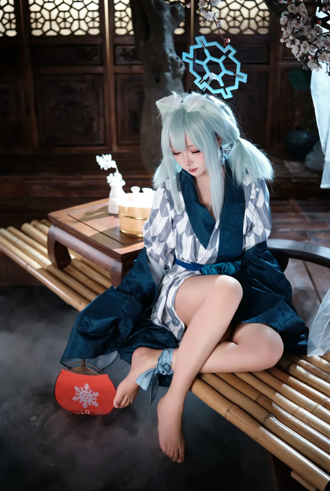 cosplay, 蔚蓝档案, 时雨cos, 温泉, 和服 - 第4张