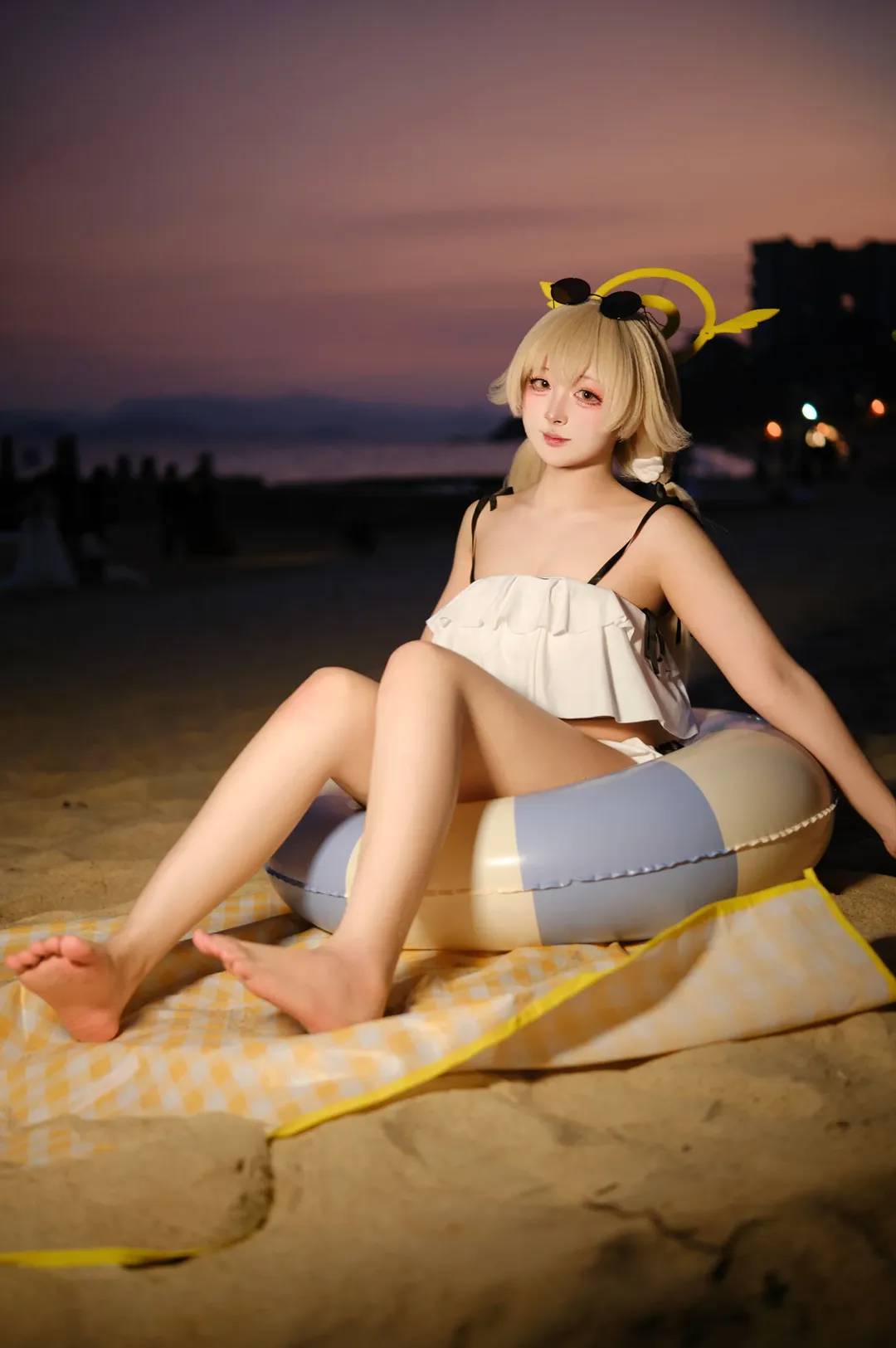 碧蓝档案, 泳装cos, 二次元出片, 日富美cos, 海边夜景 - 第2张