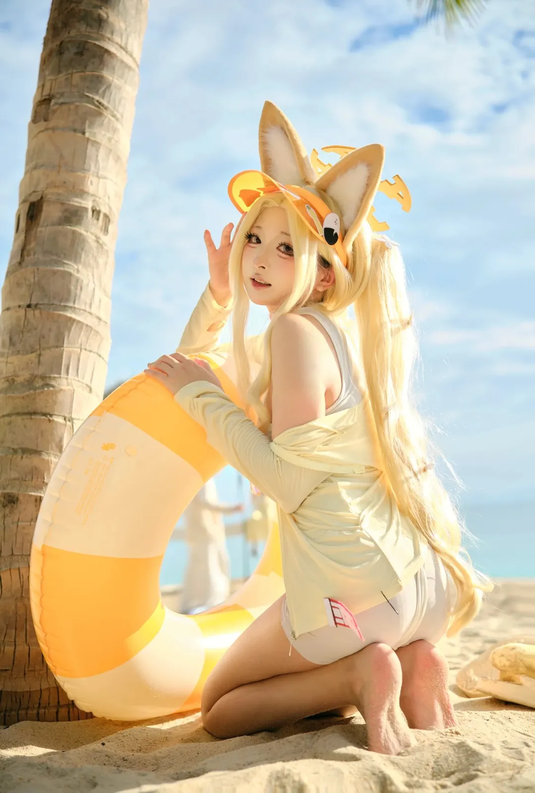 蔚蓝档案, cosplay摄影, 百合园圣娅cos, 沙滩泳装cos, 夏日拍摄 - 第2张