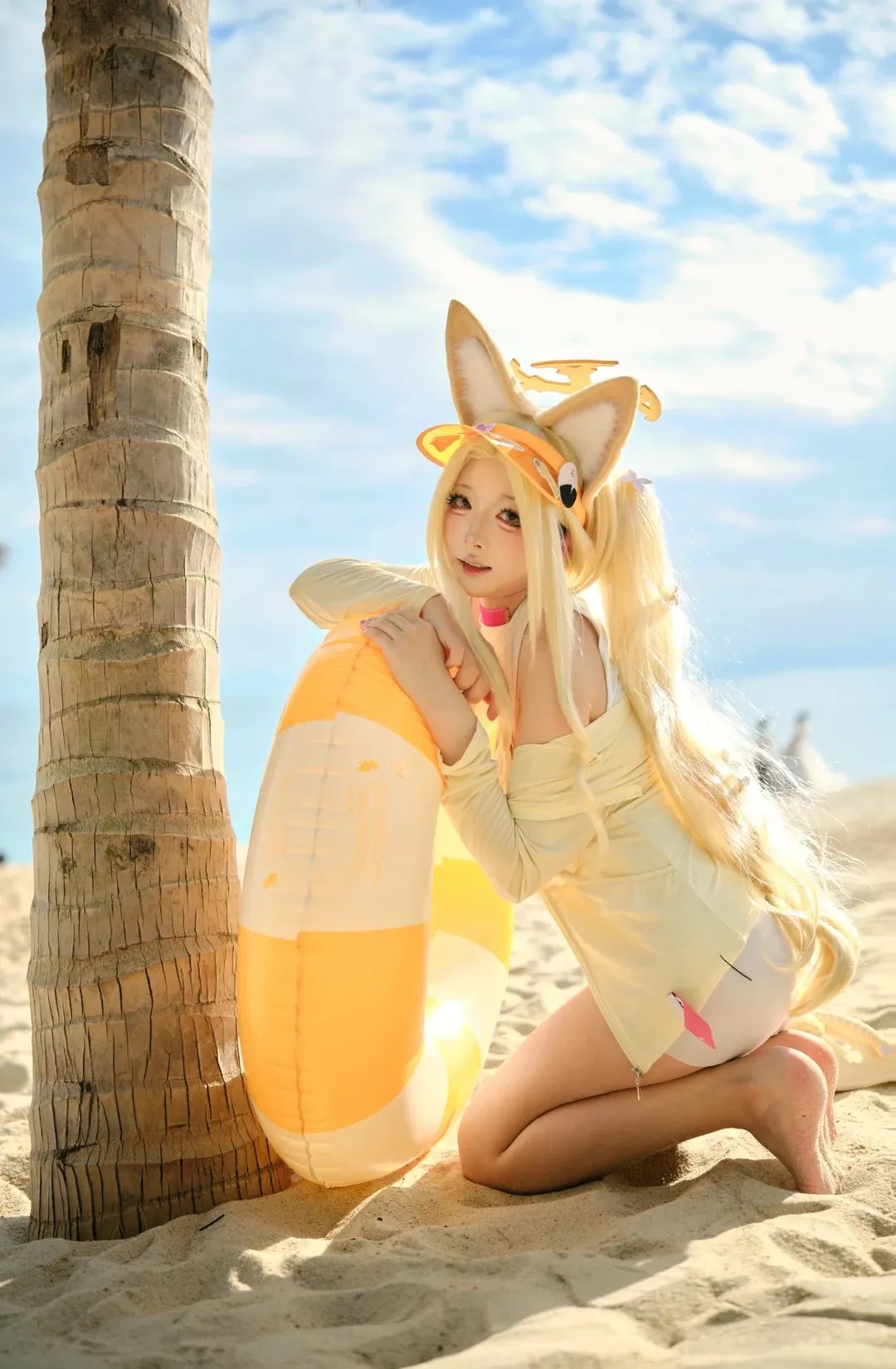 蔚蓝档案, cosplay摄影, 百合园圣娅cos, 沙滩泳装cos, 夏日拍摄 - 第3张