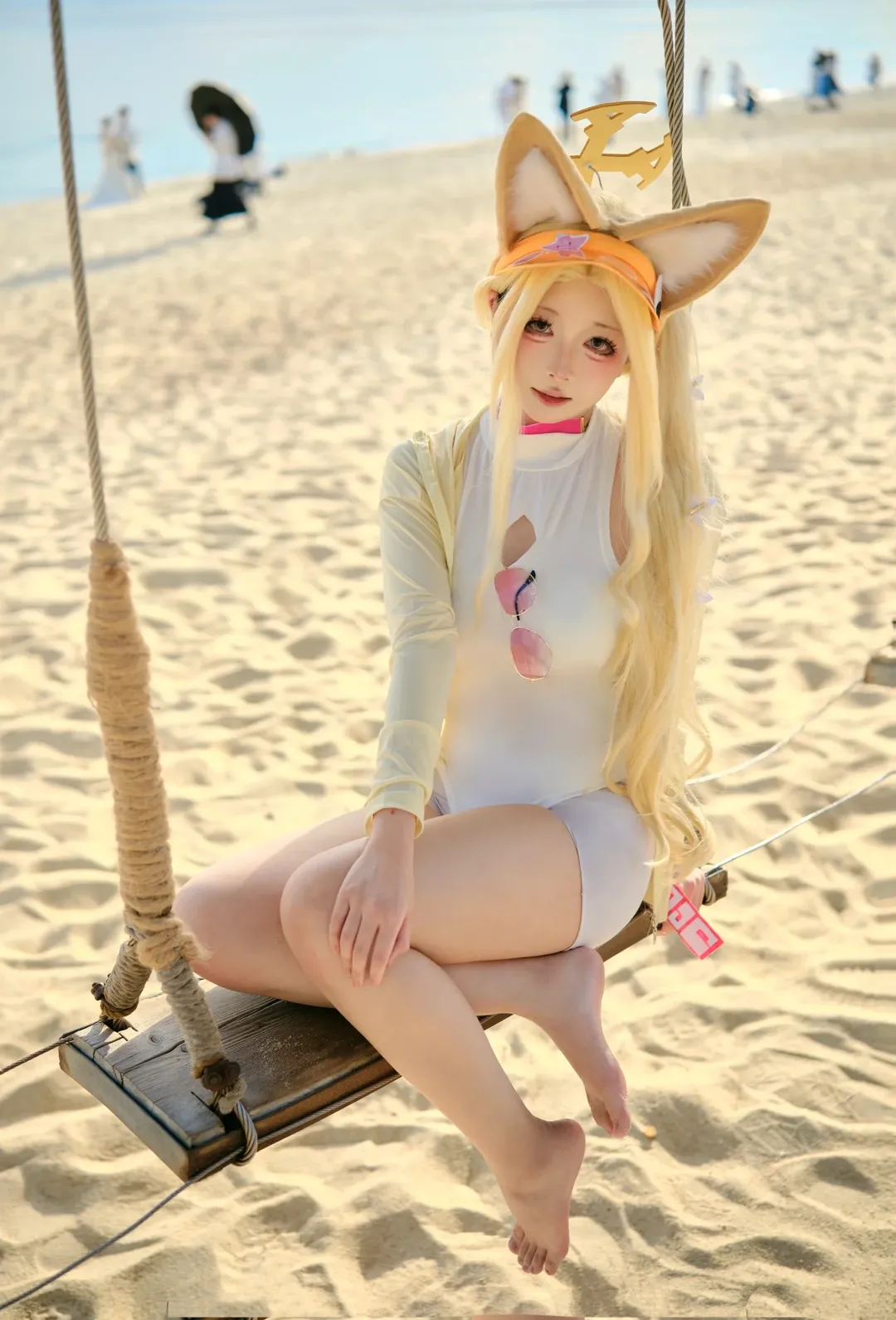 Blue Archive, Beach photography, Fox ears, Summer cosplay, Swimsuit Seia cosplay