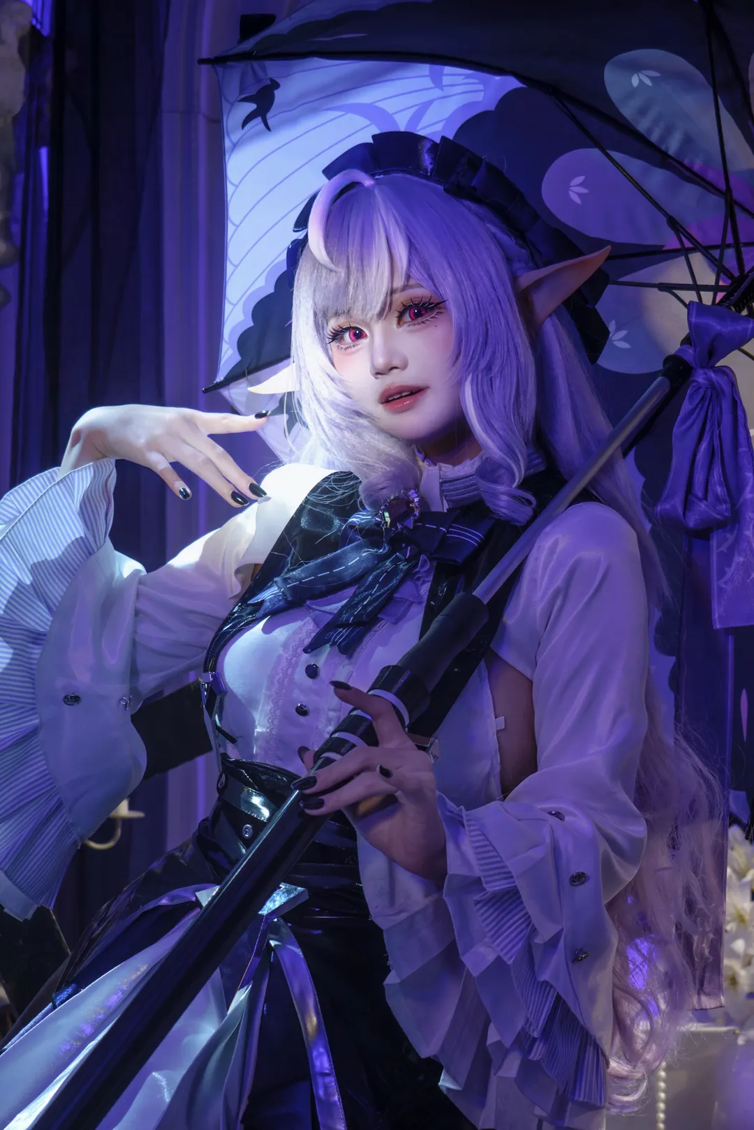 コスプレ撮影, ゴシック風コスプレ, エルフ コスプレ, パープルトーン写真, ゼンレスゾーンゼロ同人 - 1枚目