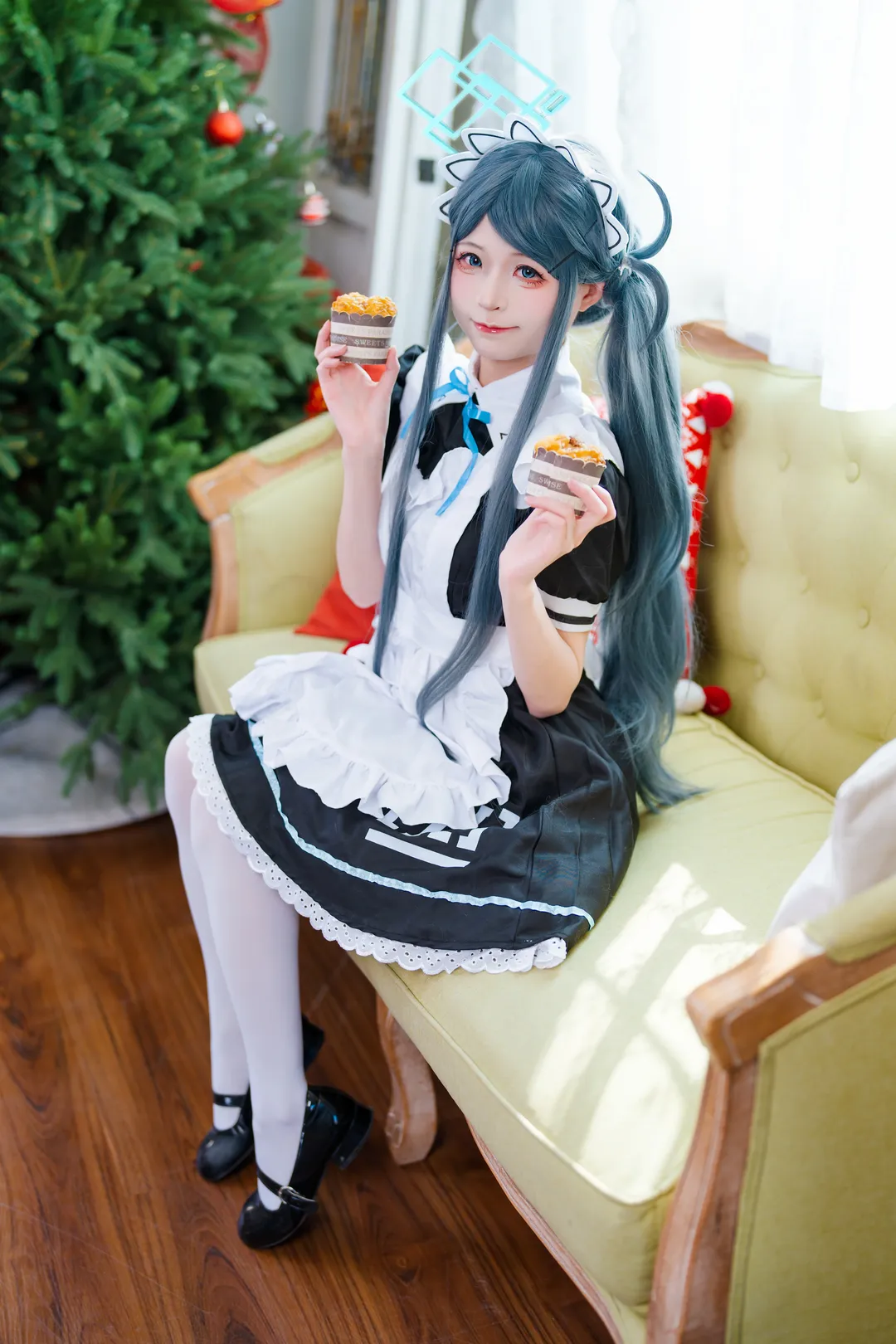蔚蓝档案, 白丝穿搭, 二次元写真, 天童爱丽丝cos, 女仆装cosplay - 第10张
