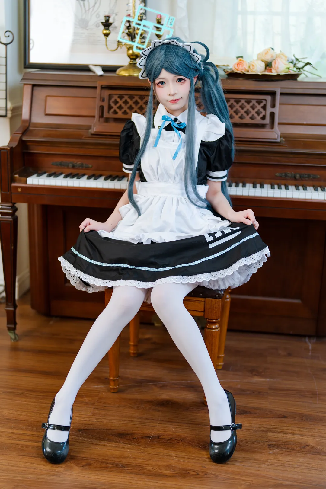 蔚蓝档案, 白丝穿搭, 二次元写真, 天童爱丽丝cos, 女仆装cosplay - 第2张