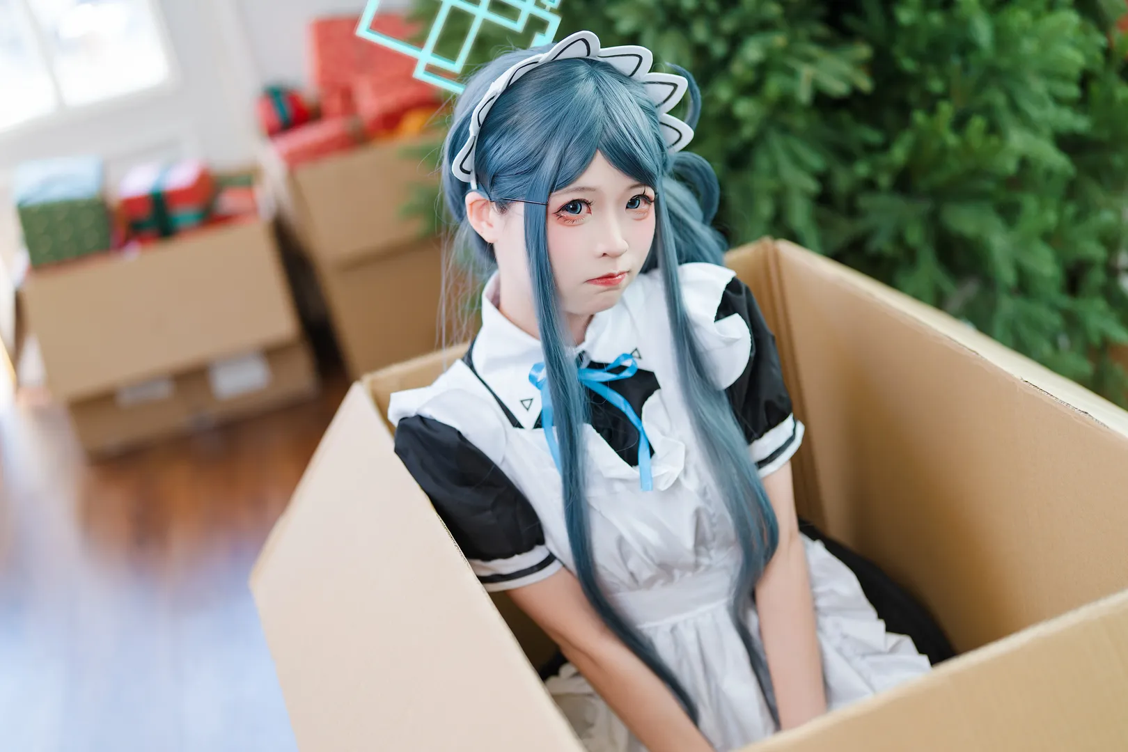 蔚蓝档案, 白丝穿搭, 二次元写真, 天童爱丽丝cos, 女仆装cosplay - 第3张