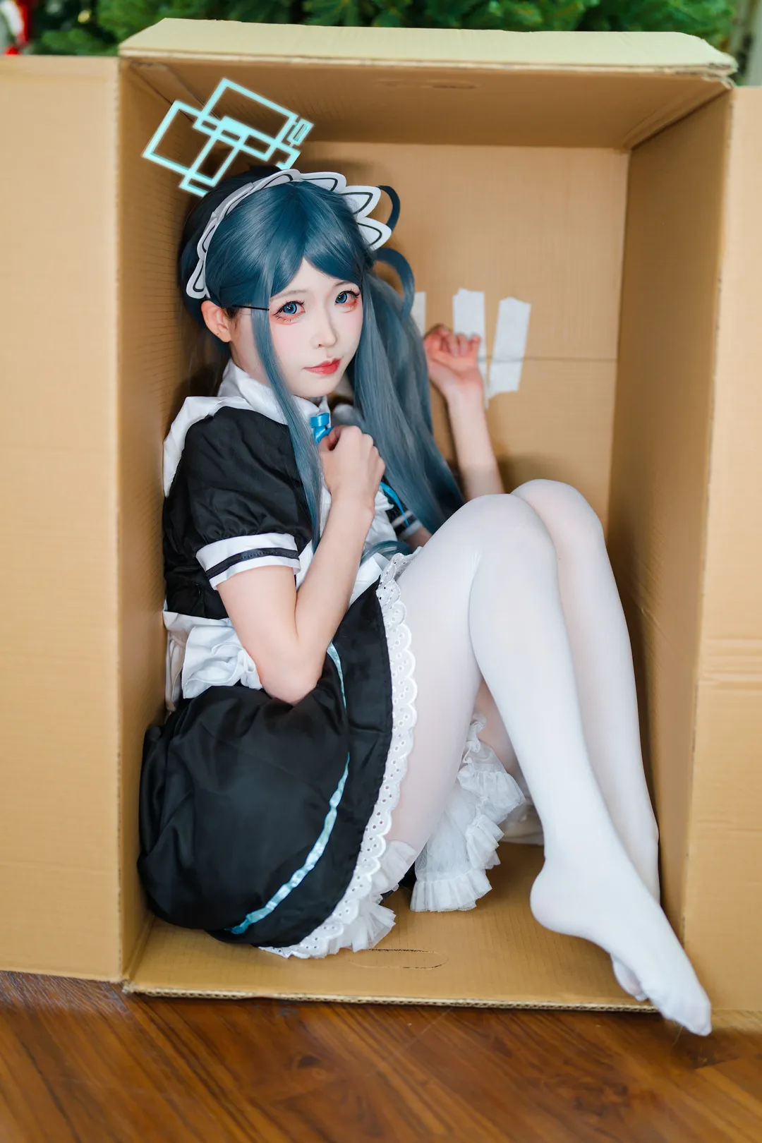 蔚蓝档案, 白丝穿搭, 二次元写真, 天童爱丽丝cos, 女仆装cosplay - 第5张