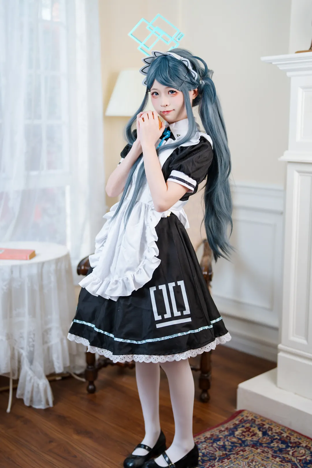 蔚蓝档案, 白丝穿搭, 二次元写真, 天童爱丽丝cos, 女仆装cosplay - 第6张