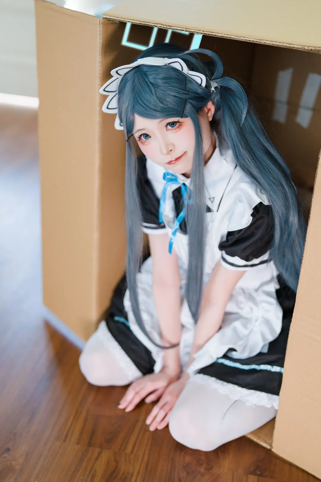 蔚蓝档案, 白丝穿搭, 二次元写真, 天童爱丽丝cos, 女仆装cosplay - 第7张