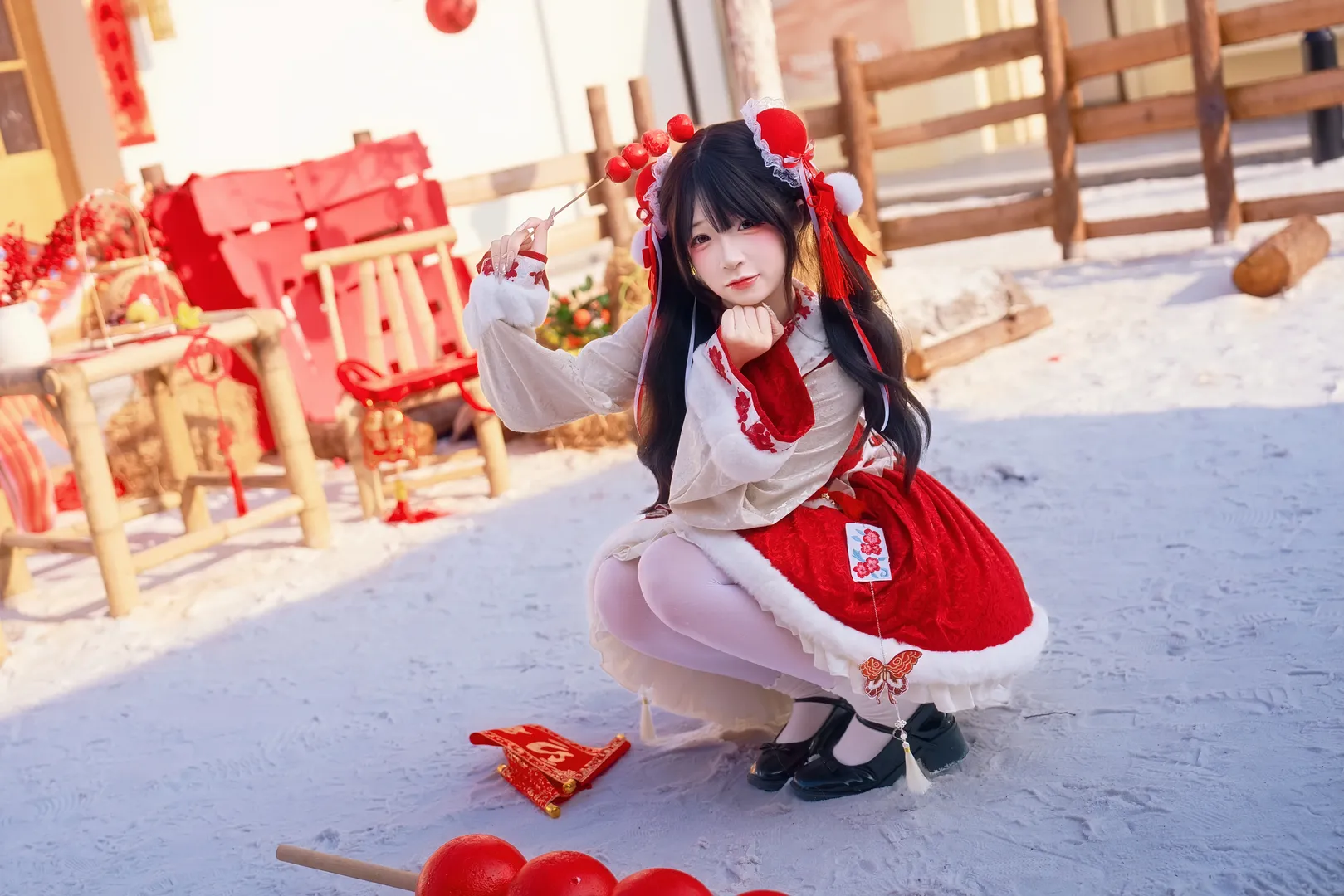 cosplay摄影, 中华风lolita, 新年写真, 雪景人像, 年味氛围感 - 第5张