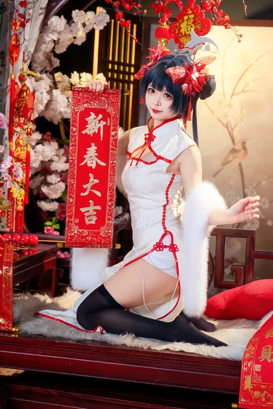 蔚藍檔案, 妃咲cos, 國風cosplay, 新春旗袍, 二次元新年照