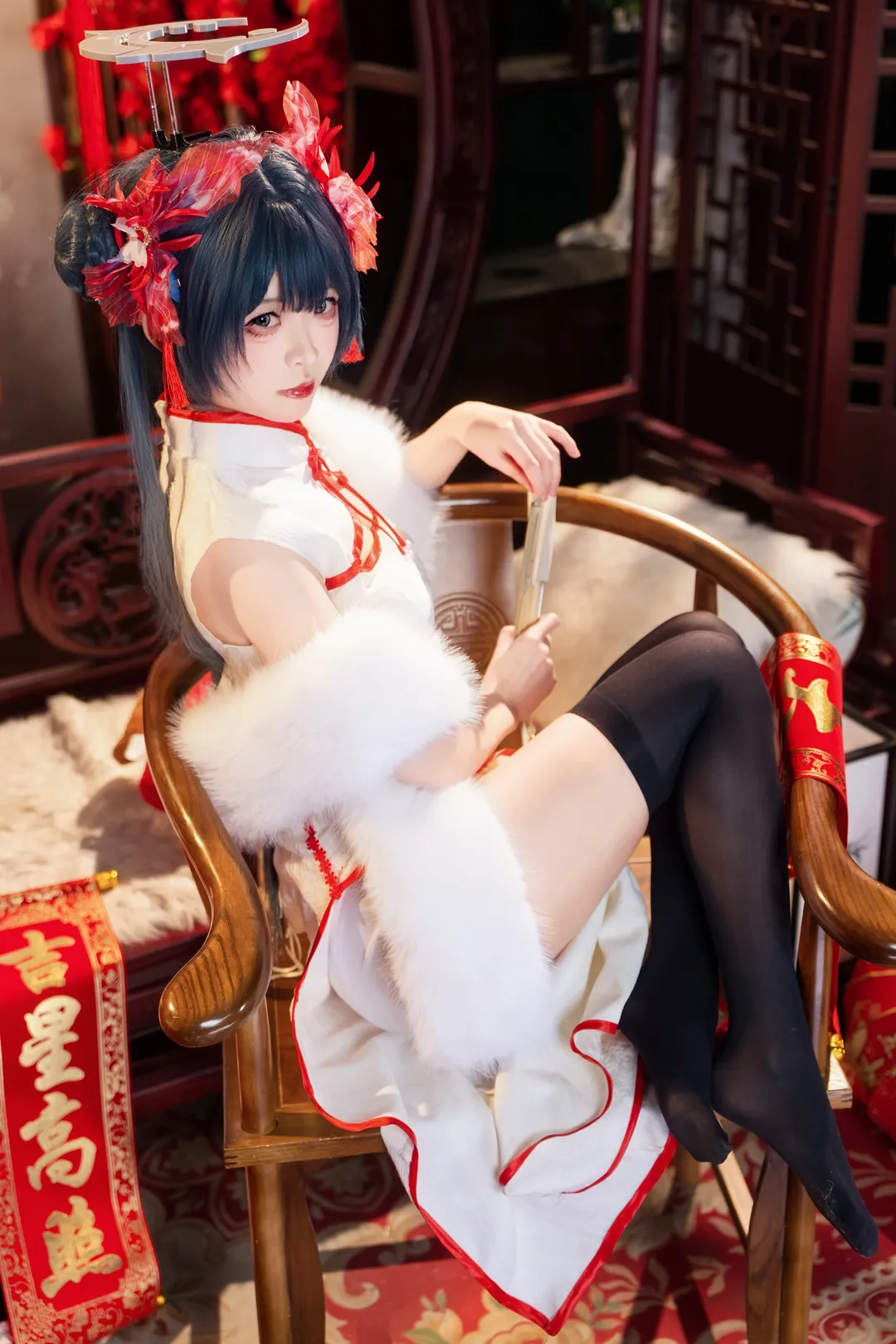 蔚蓝档案, 妃咲cos, 国风cosplay, 新春旗袍, 二次元新年照 - 第2张