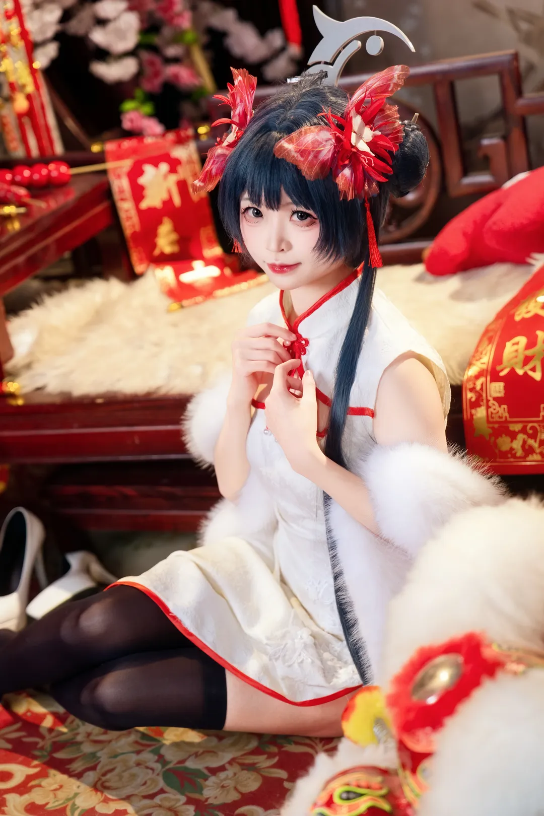 蔚蓝档案, 妃咲cos, 国风cosplay, 新春旗袍, 二次元新年照 - 第3张