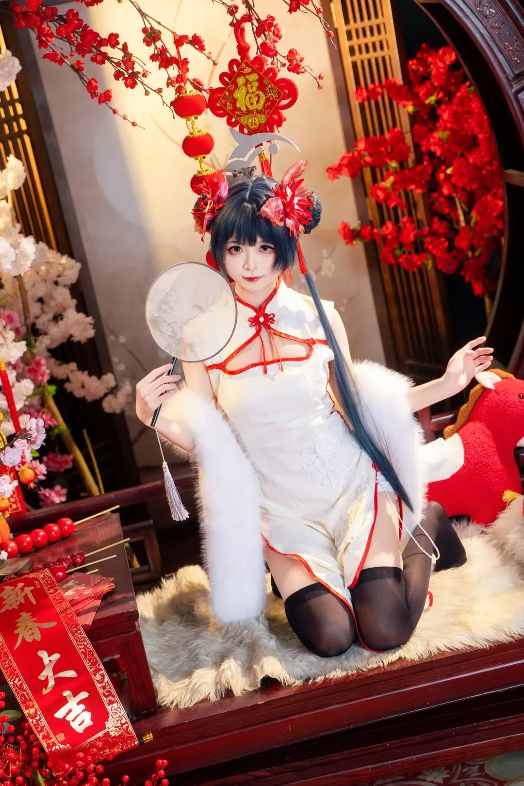 蔚蓝档案, 妃咲cos, 国风cosplay, 新春旗袍, 二次元新年照 - 第4张