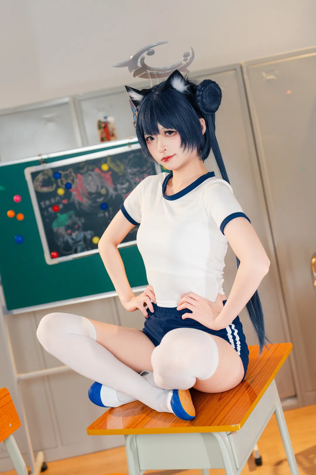 蔚蓝档案, 妃咲cos, 二次元cosplay, 体操服cos, 校园体育风