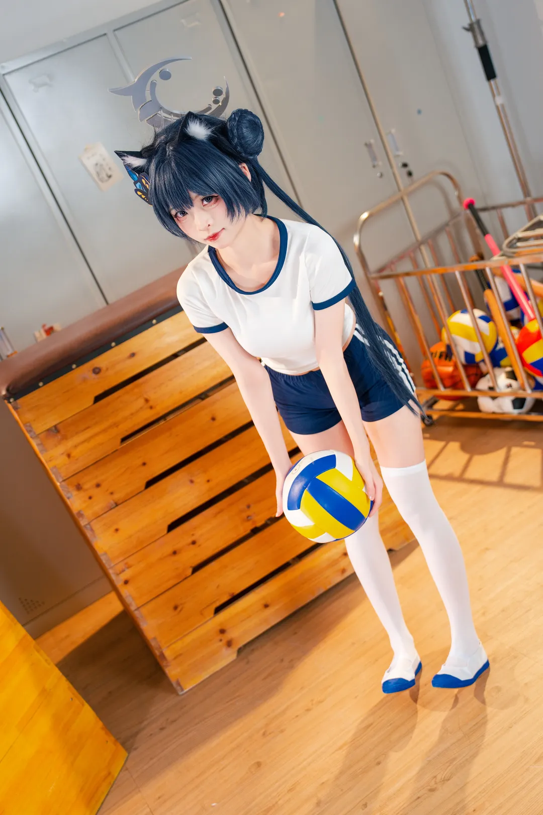 蔚蓝档案, 妃咲cos, 二次元cosplay, 体操服cos, 校园体育风 - 第2张
