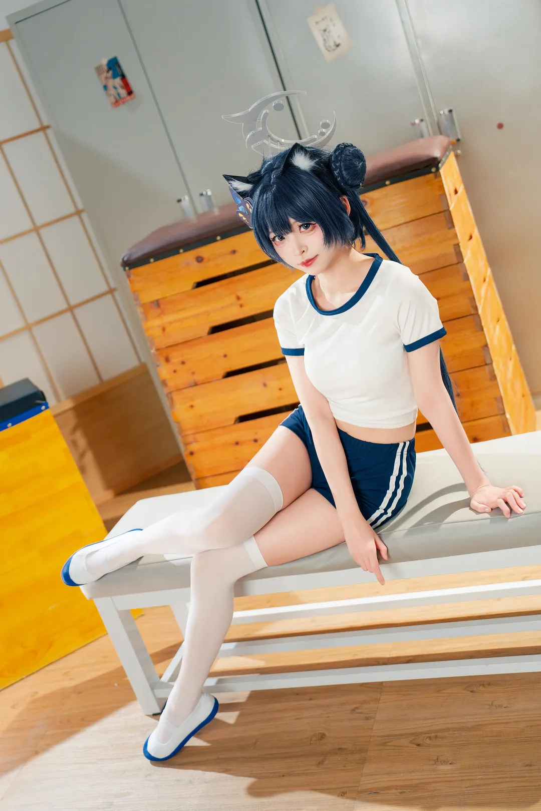 蔚蓝档案, 妃咲cos, 二次元cosplay, 体操服cos, 校园体育风 - 第5张