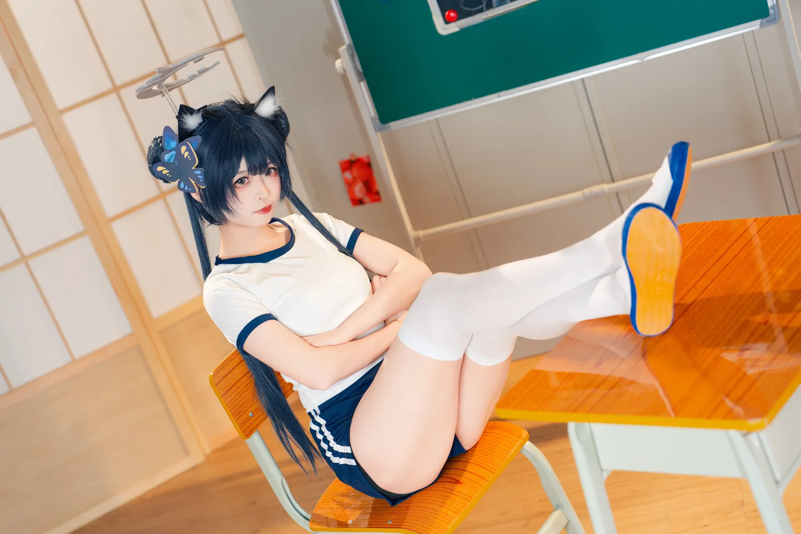 蔚蓝档案, 妃咲cos, 二次元cosplay, 体操服cos, 校园体育风 - 第6张