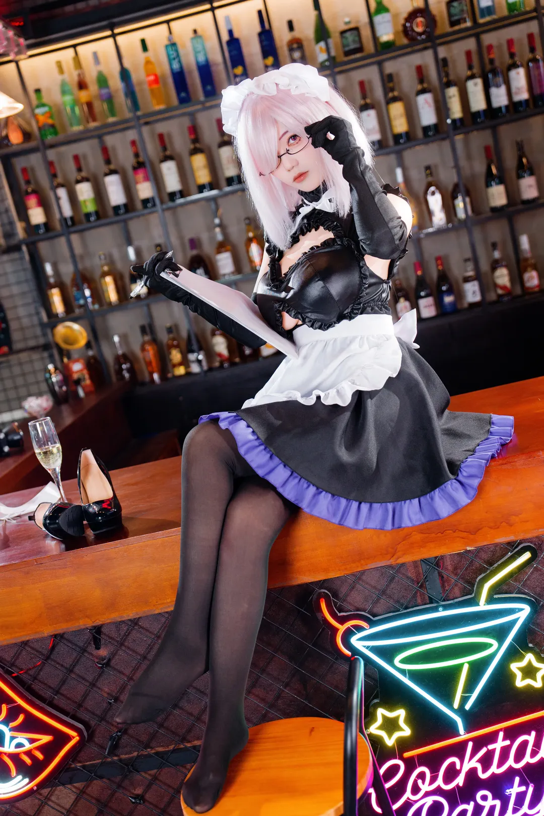 Fate/Grand Order, 女仆装, 像素蛋糕, 玛修cos, 酒吧摄影 - 第1张