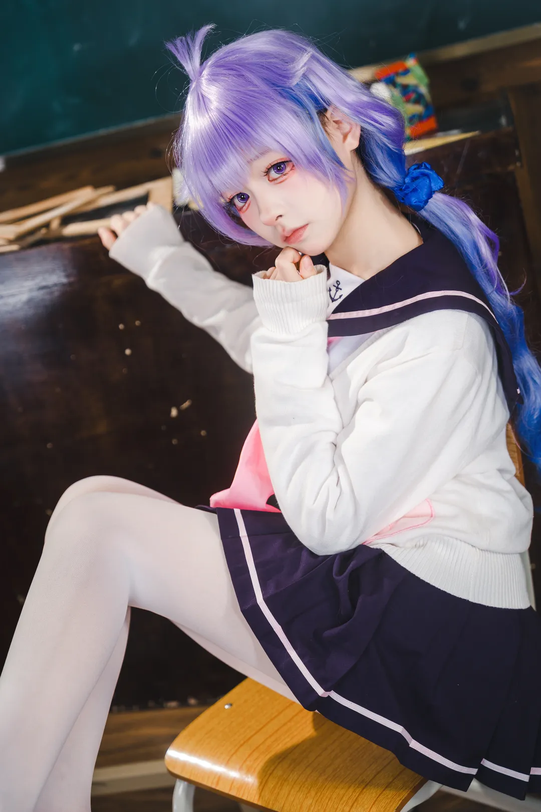 碧蓝航线, 独角兽cos, 校园风cosplay, 教室拍照, 制服日常 - 第6张