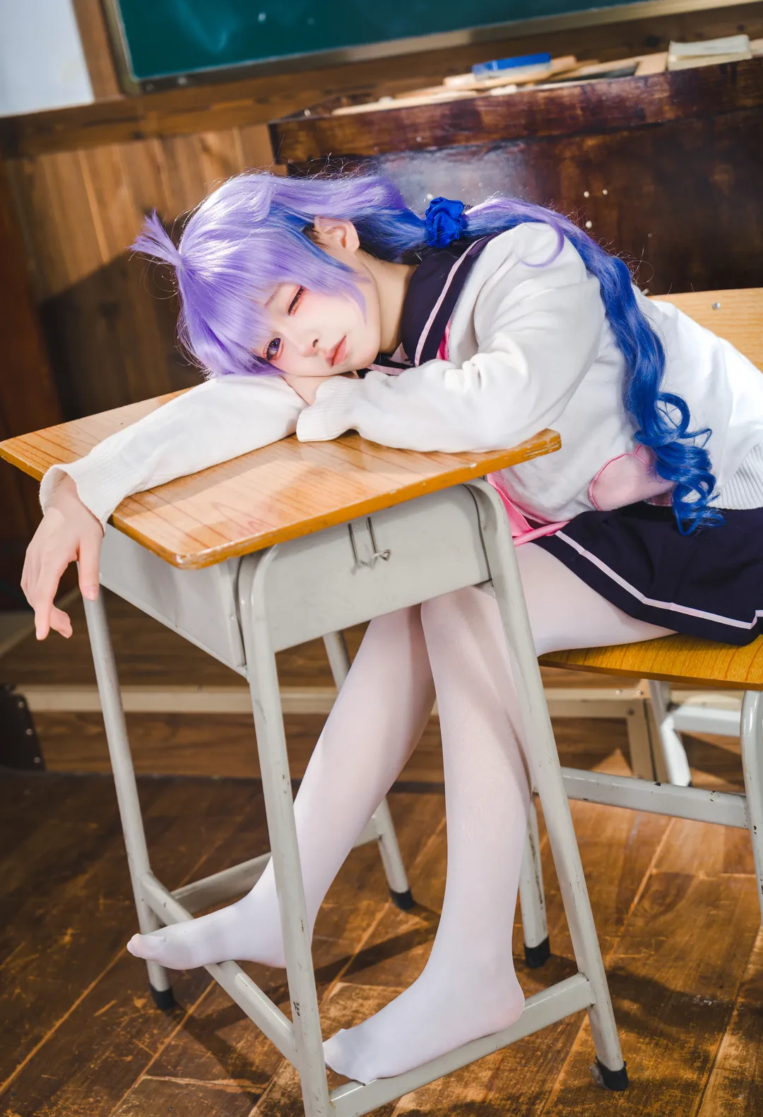 碧蓝航线, 独角兽cos, 校园风cosplay, 教室拍照, 制服日常 - 第8张