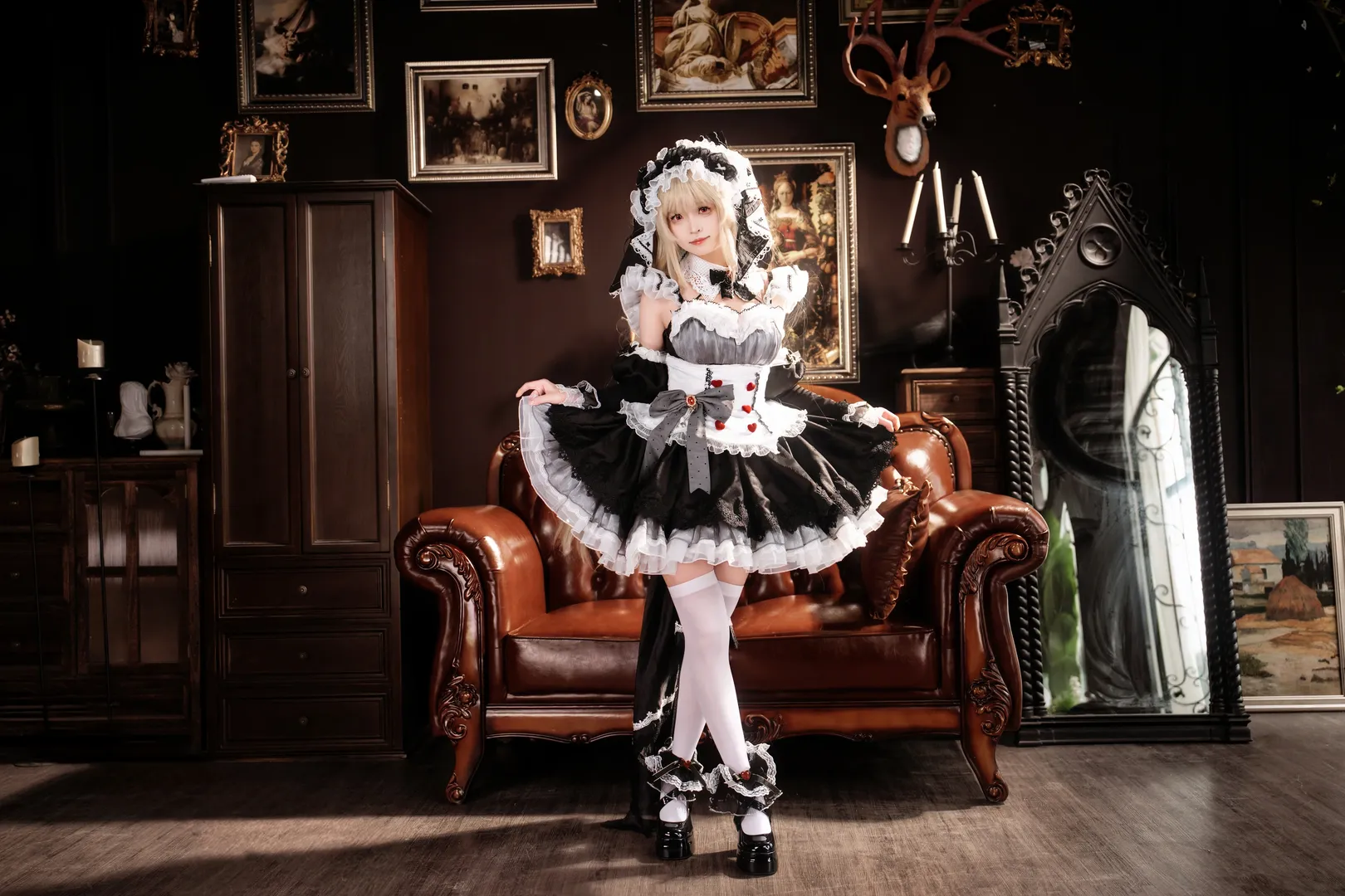 二次元摄影, 碧蓝航线, 哥特风格, 可畏cos, 女仆装cosplay