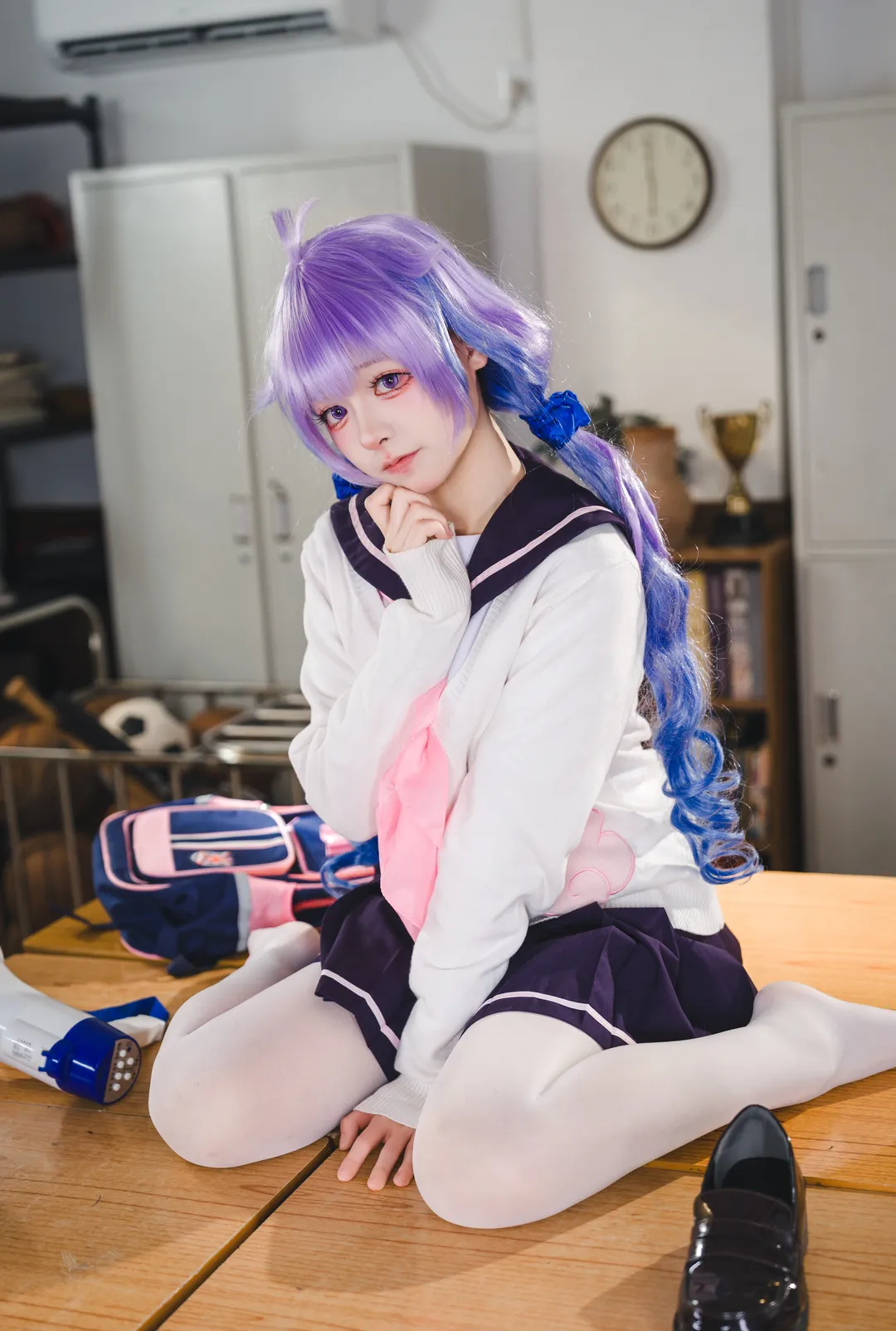 碧蓝航线, 校园cos, 独角兽cos, 动漫cosplay, 教室拍照