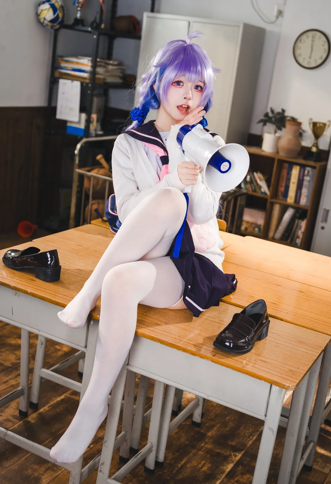 碧蓝航线, 校园cos, 独角兽cos, 动漫cosplay, 教室拍照 - 第6张