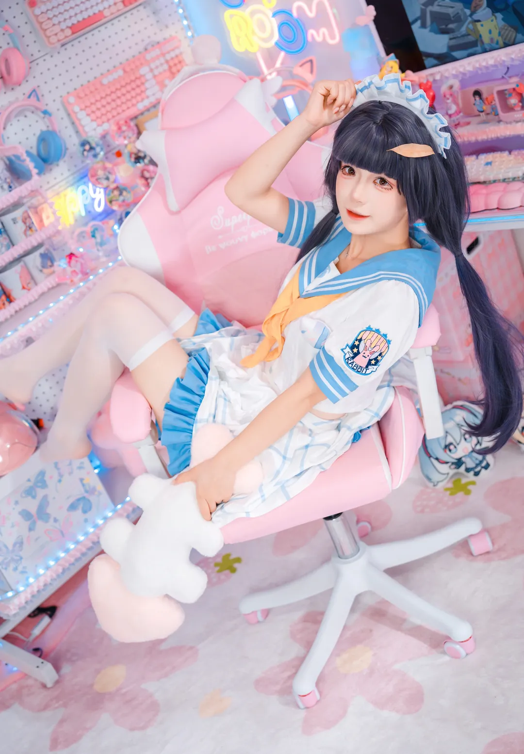 蔚蓝档案, 霞泽美游cos, cosplay分享, 电竞房写真, 二次元日常穿搭 - 第4张