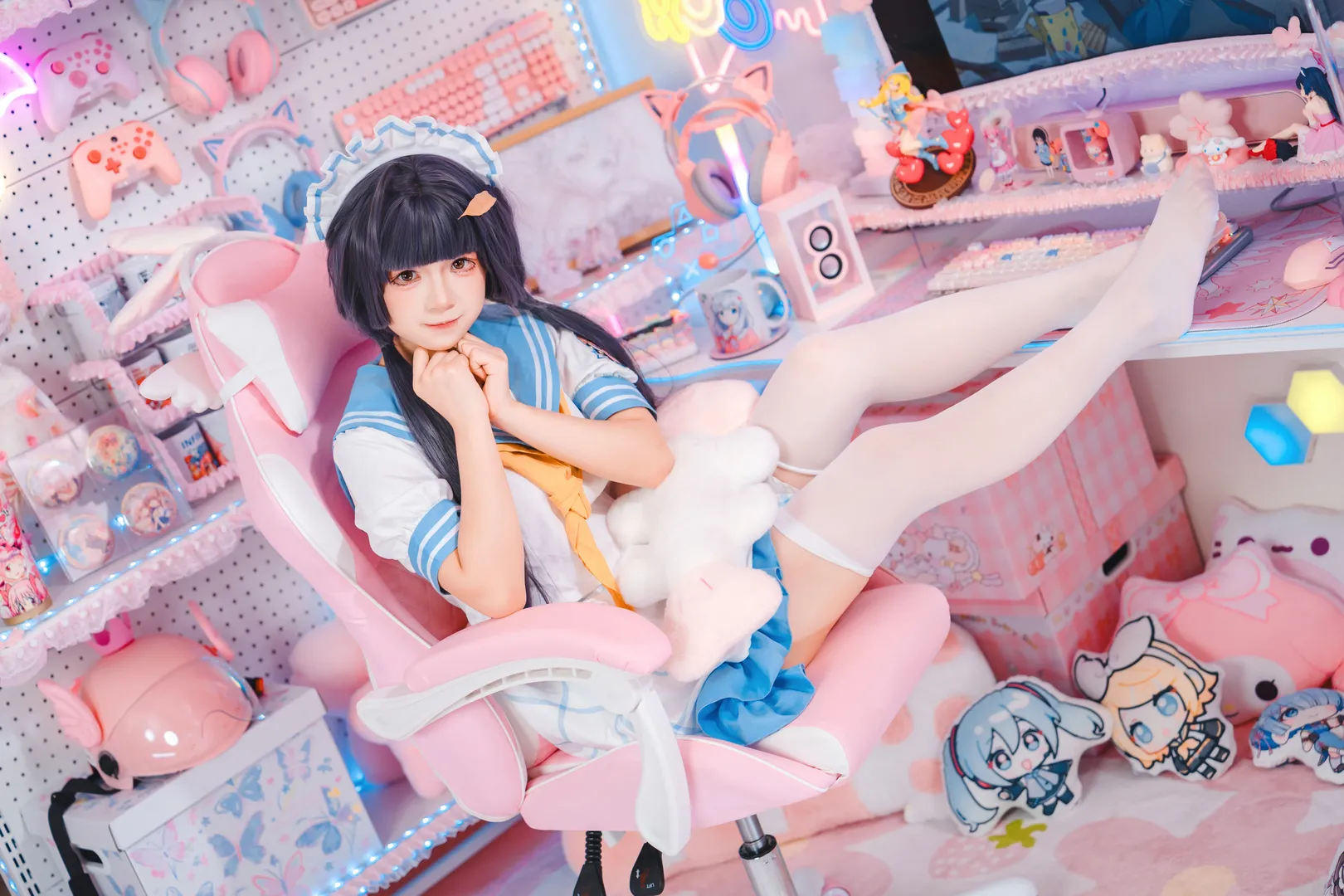 蔚蓝档案, 霞泽美游cos, cosplay分享, 电竞房写真, 二次元日常穿搭 - 第7张