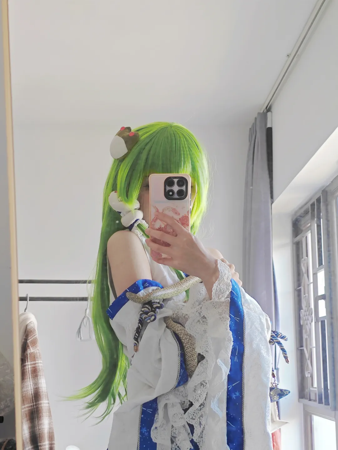 二次元摄影, 东方Project, 东风谷早苗cos, cosplay心得, 道具蛇互动 - 第1张