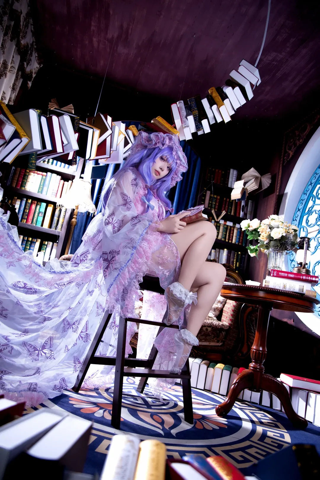cosplay, 东方Project, 图书馆摄影, 帕秋莉·诺蕾姬cos, 紫发角色