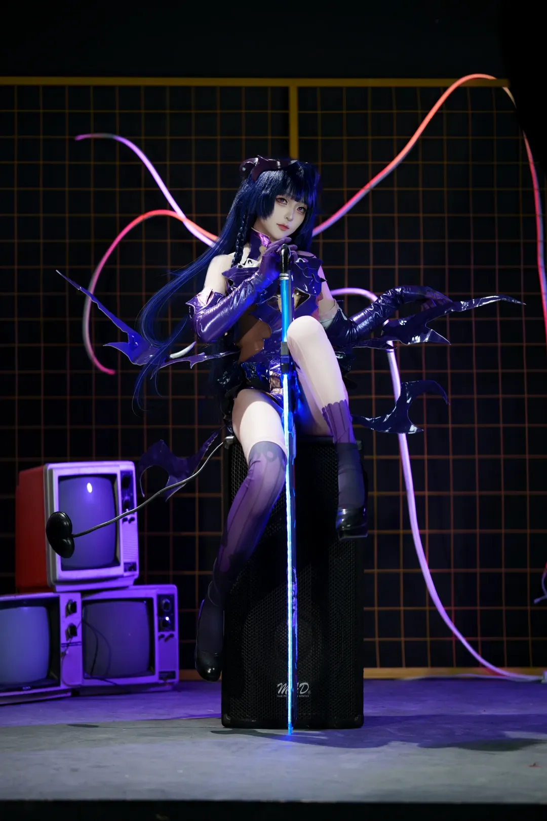 崩坏3, 赛博朋克, 雷电芽衣cos, cosplay道具, 雷电女王的鬼铠 - 第4张