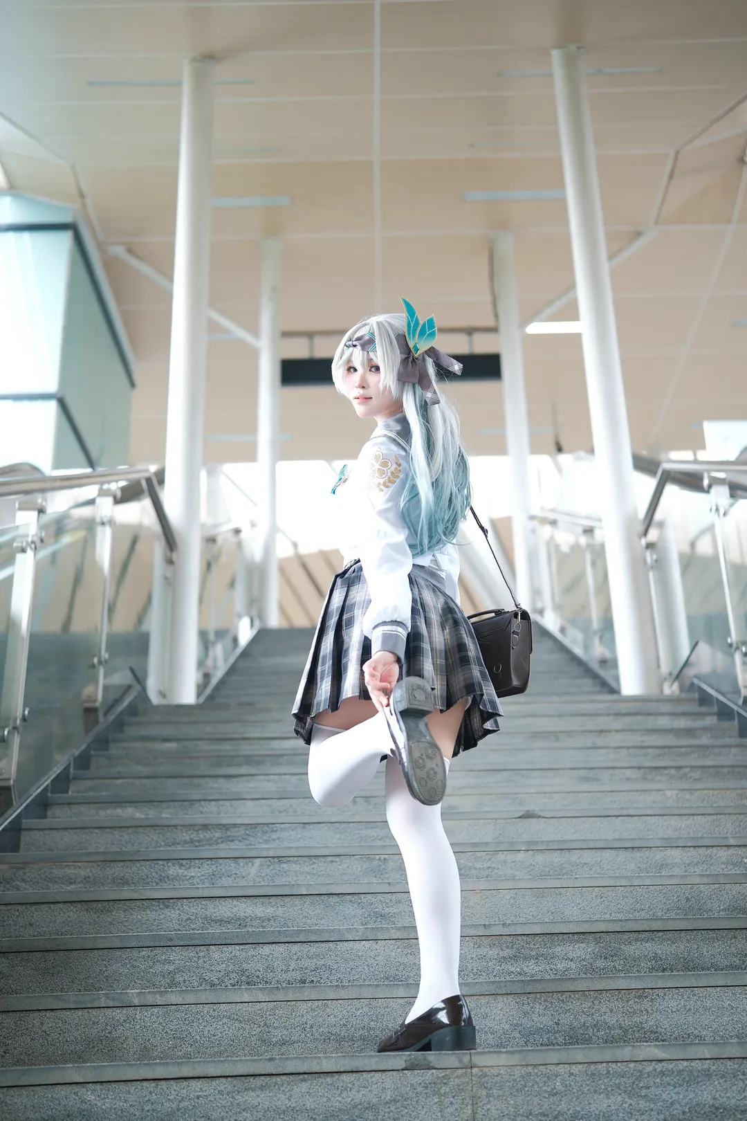Honkai: Star Rail, Convention photos, Firefly cosplay, Spring Missive, JK uniform