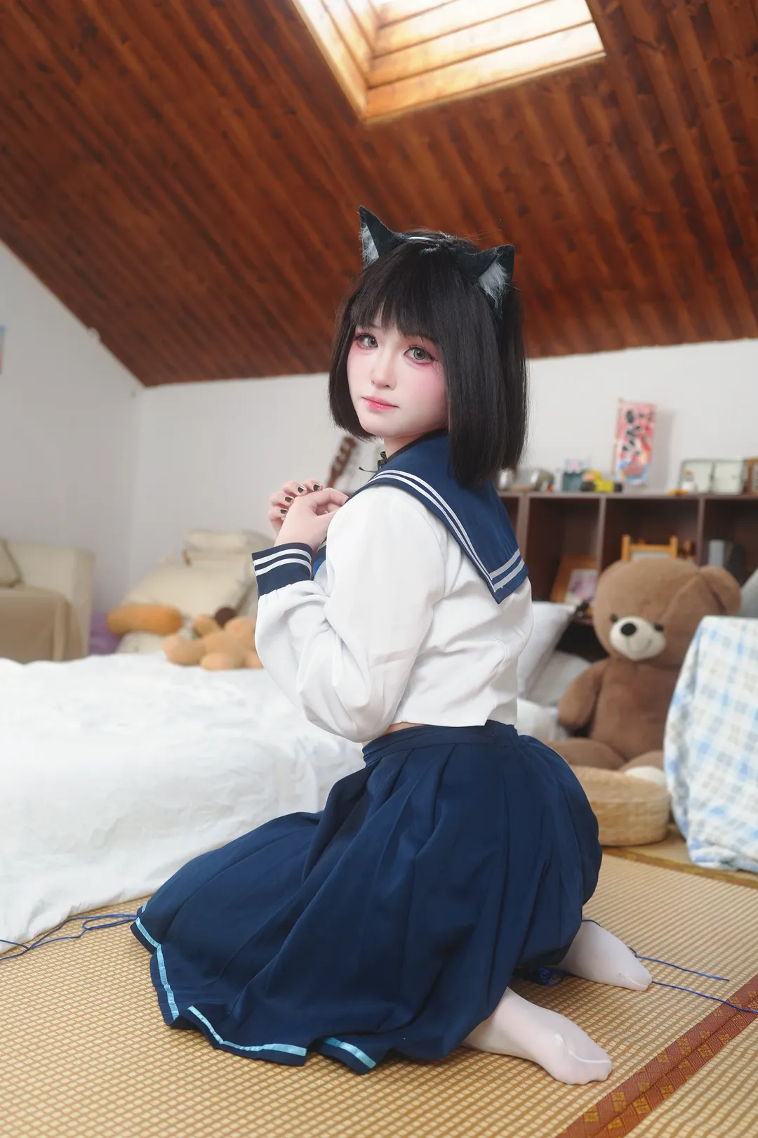 二次元摄影, 碧蓝档案, 桐生桔梗cos, cosplay分享, 猫娘日常