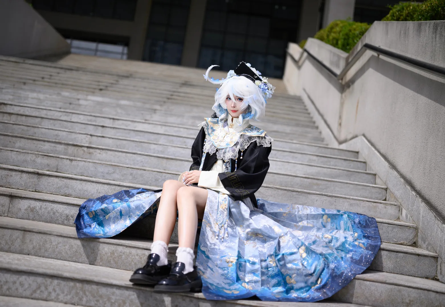 原神, フリーナ コスプレ, 卒業写真の服装, 学園コスプレ, セルフコーディネート - 1枚目