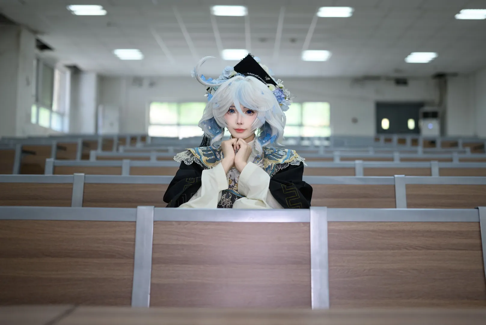 原神, フリーナ コスプレ, 卒業写真の服装, 学園コスプレ, セルフコーディネート - 11枚目