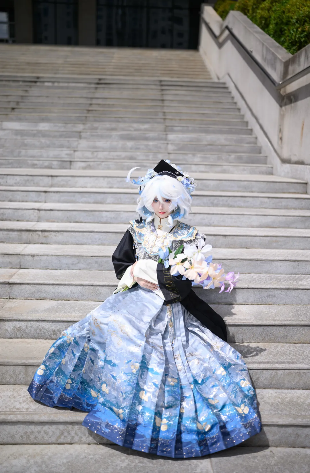 原神, フリーナ コスプレ, 卒業写真の服装, 学園コスプレ, セルフコーディネート - 3枚目