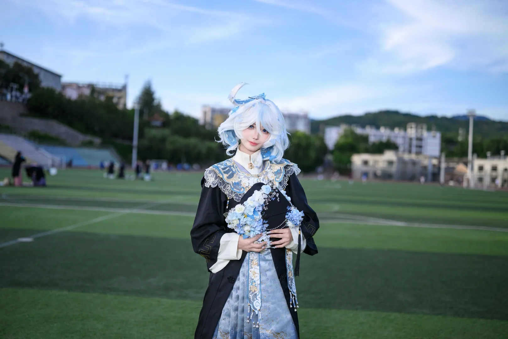 原神, フリーナ コスプレ, 卒業写真の服装, 学園コスプレ, セルフコーディネート - 5枚目