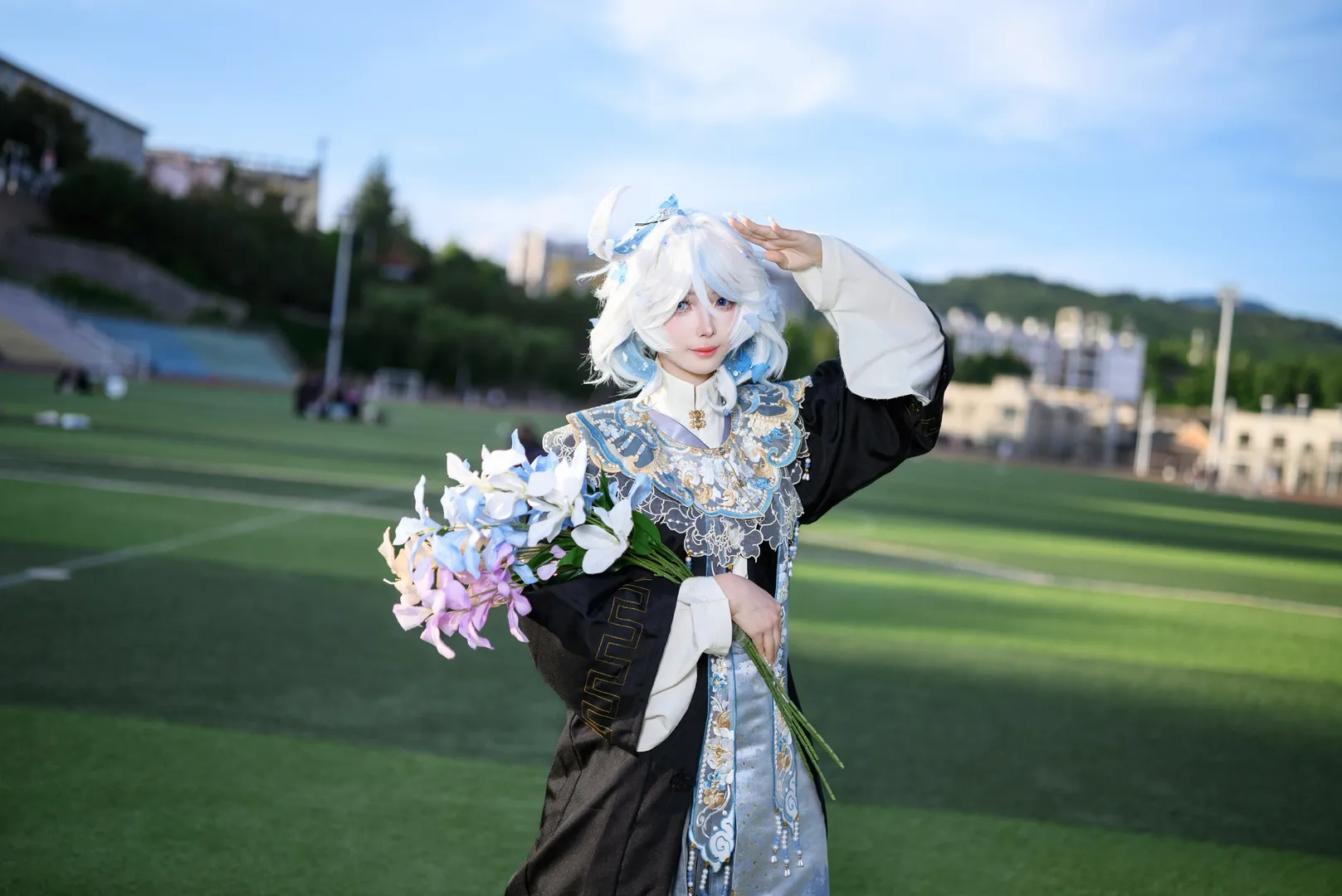 原神, フリーナ コスプレ, 卒業写真の服装, 学園コスプレ, セルフコーディネート - 8枚目