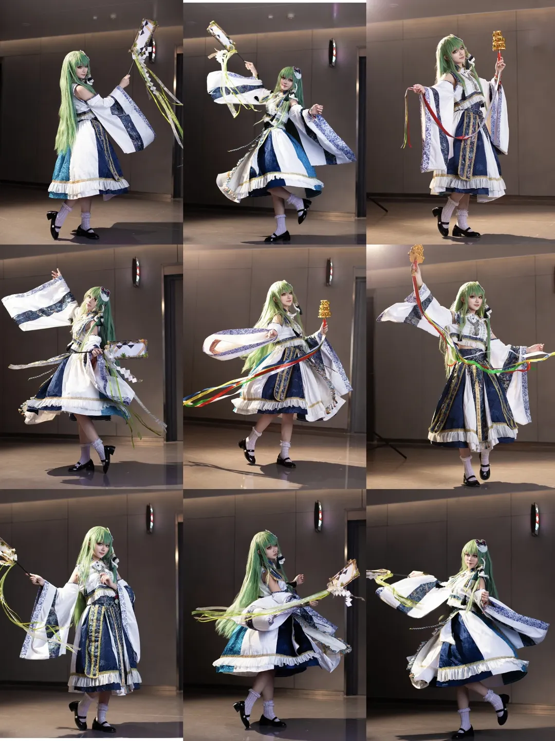 東方Project, 巫女コス, 東風谷早苗 コスプレ, アニメイベントの撮影ポーズ, 神楽鈴 - 2枚目