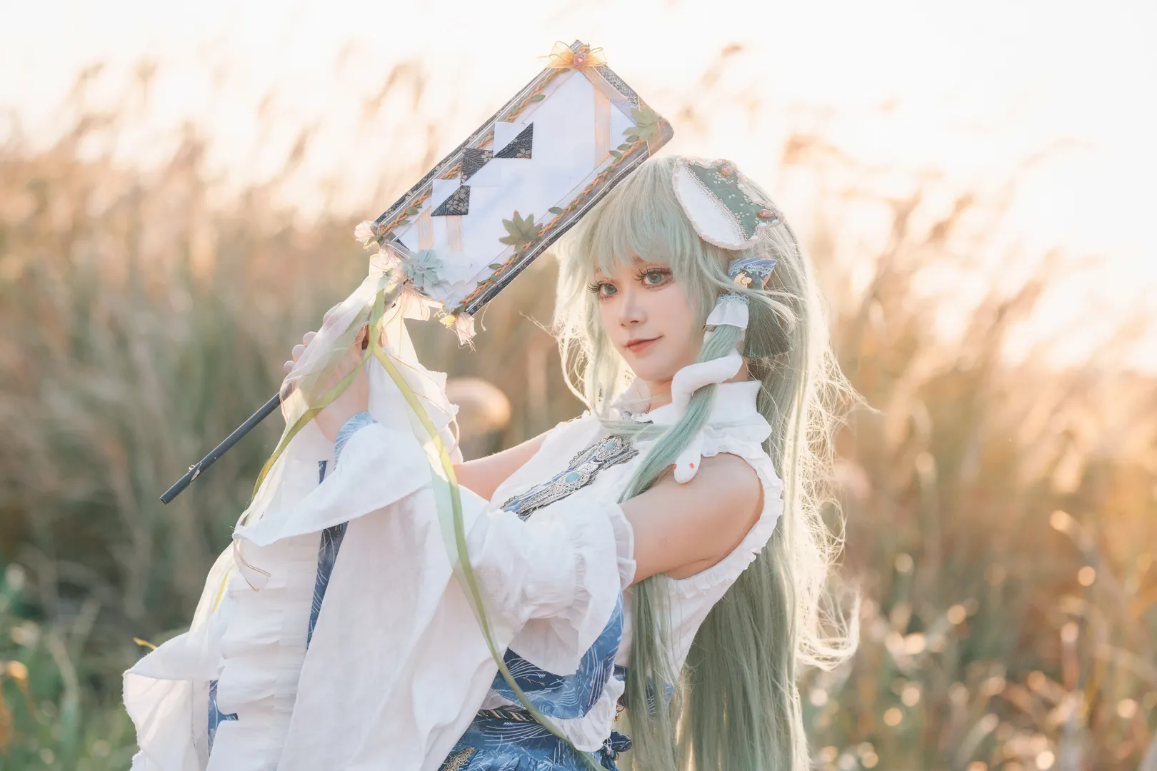 東方project, 戶外cos, 東風谷早苗cos, 蘆葦攝影, 逆光人像