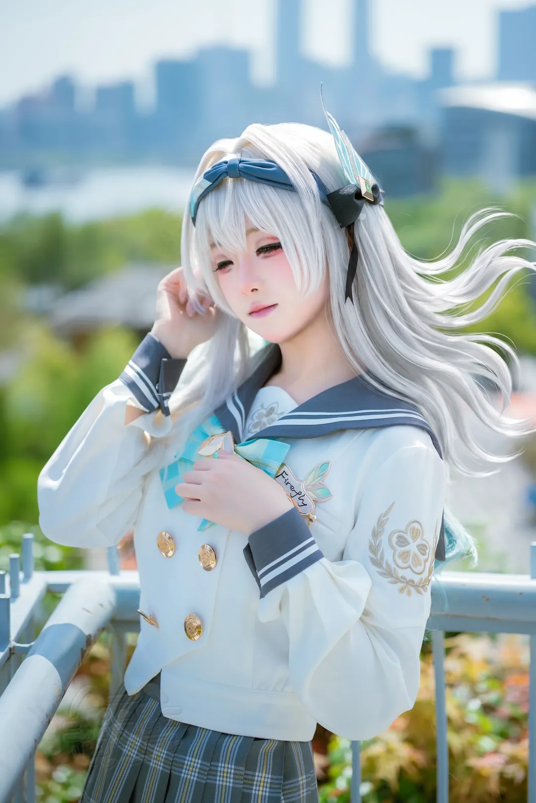 崩坏星穹铁道, 流萤cos, 春日手信, cosplay日常, 天台摄影 - 第5张