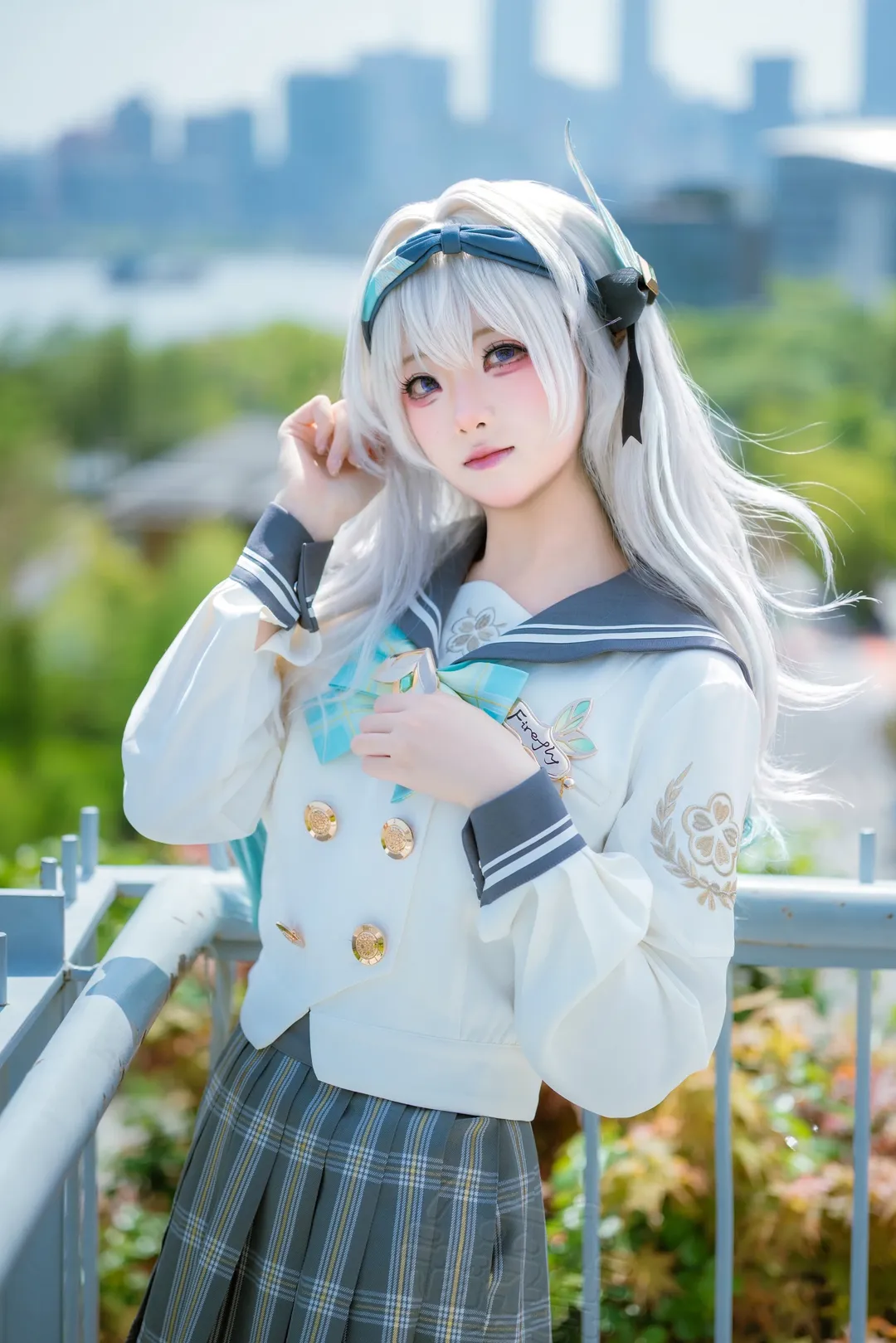Honkai: Star Rail, Firefly cosplay, Spring Missive, Casual cosplay, Rooftop photography