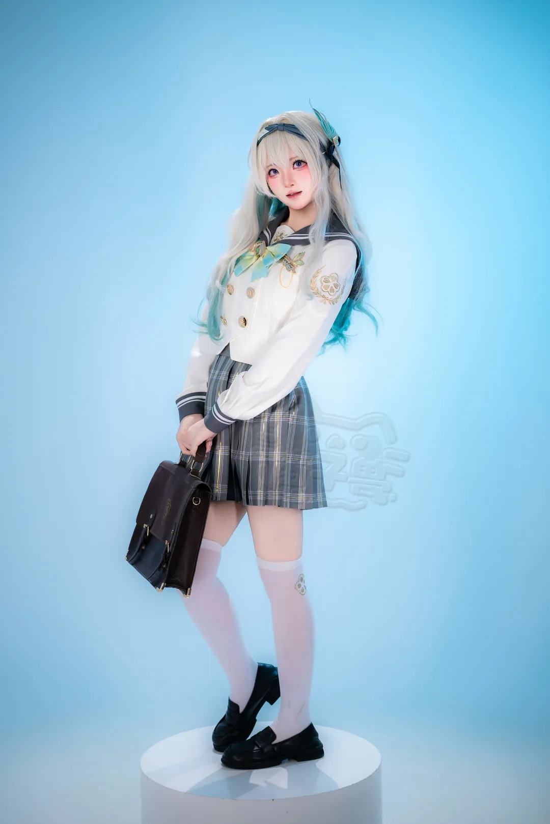 Anime-style photography, Honkai: Star Rail, Firefly cosplay, Silver hair cosplay, JK uniform outfit