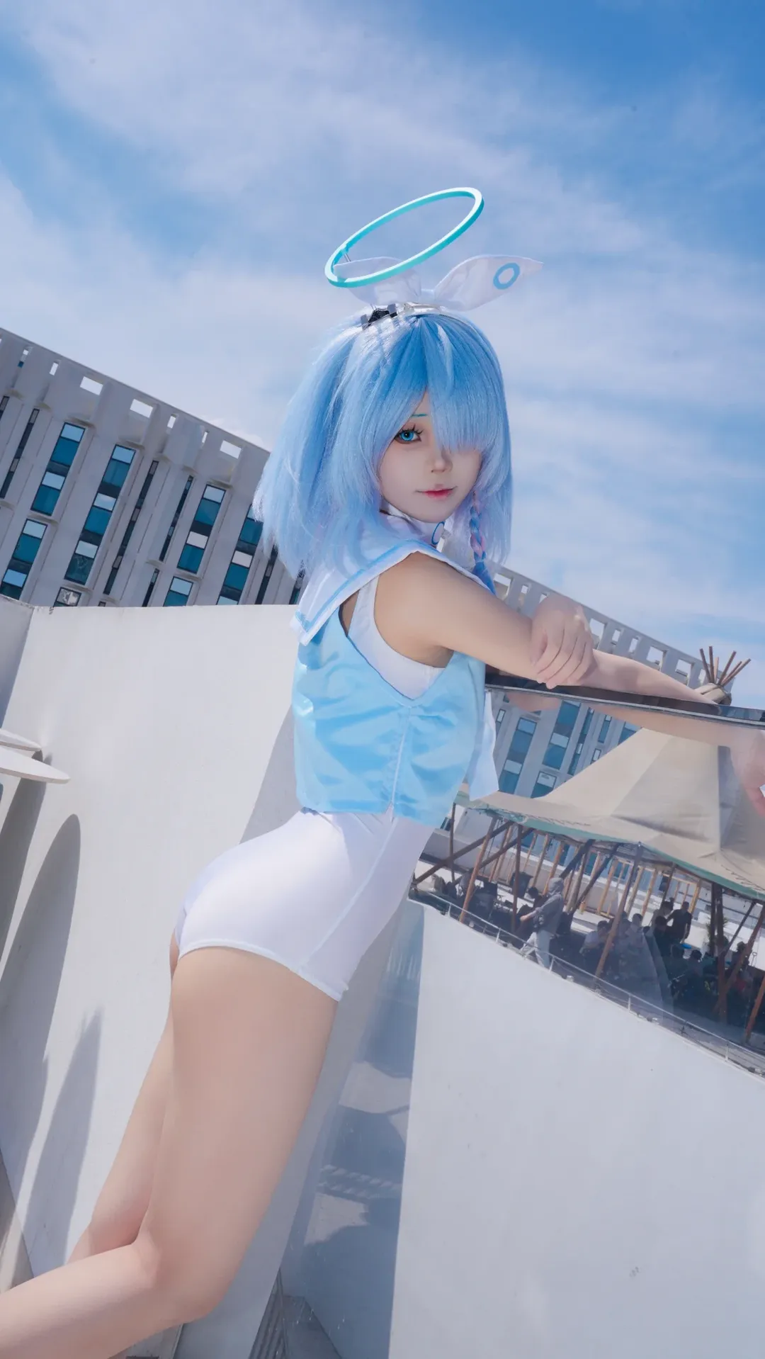 蔚蓝档案, 户外cosplay, 氛围感写真, 阿罗娜cos, 夏日玩水 - 第3张