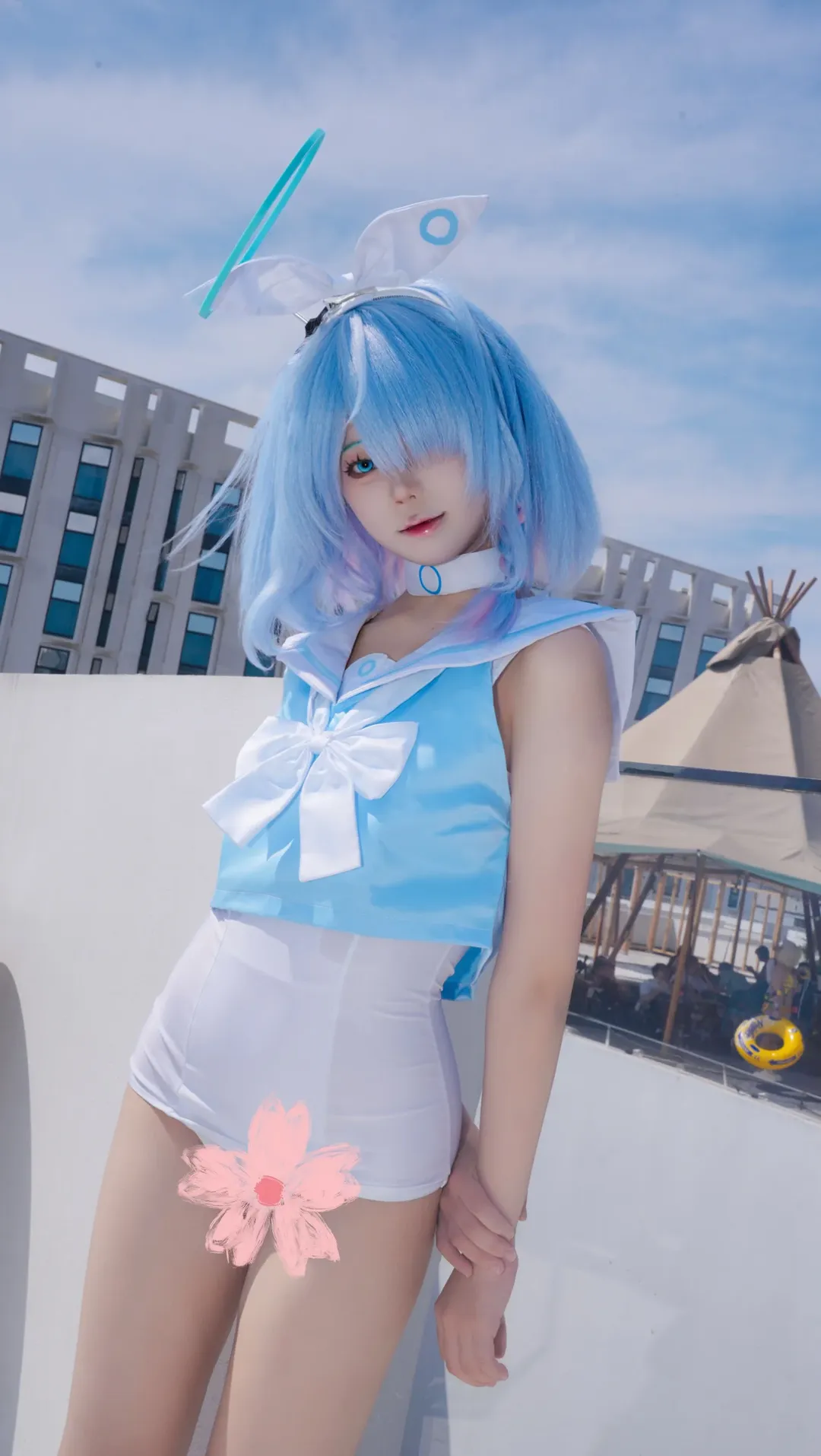 蔚蓝档案, 户外cosplay, 氛围感写真, 阿罗娜cos, 夏日玩水 - 第4张