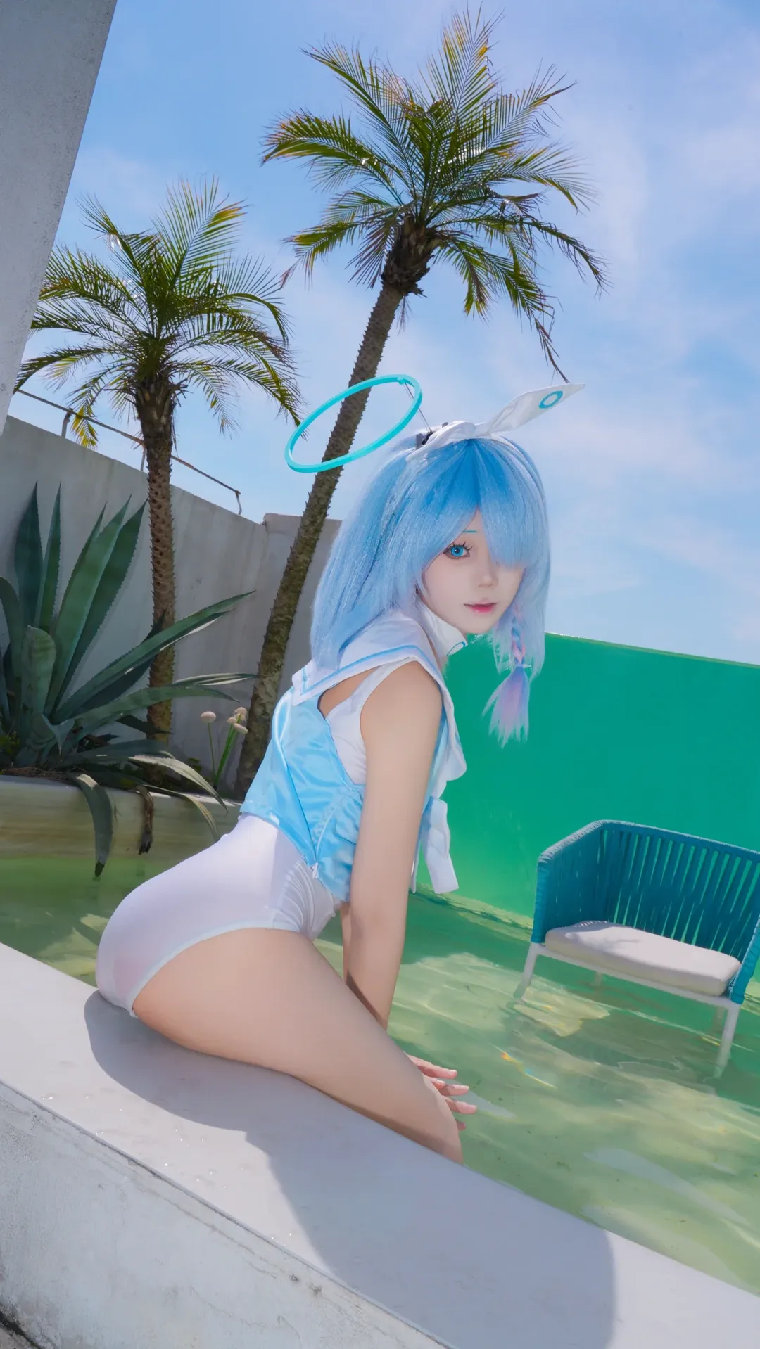 蔚蓝档案, 户外cosplay, 氛围感写真, 阿罗娜cos, 夏日玩水 - 第5张