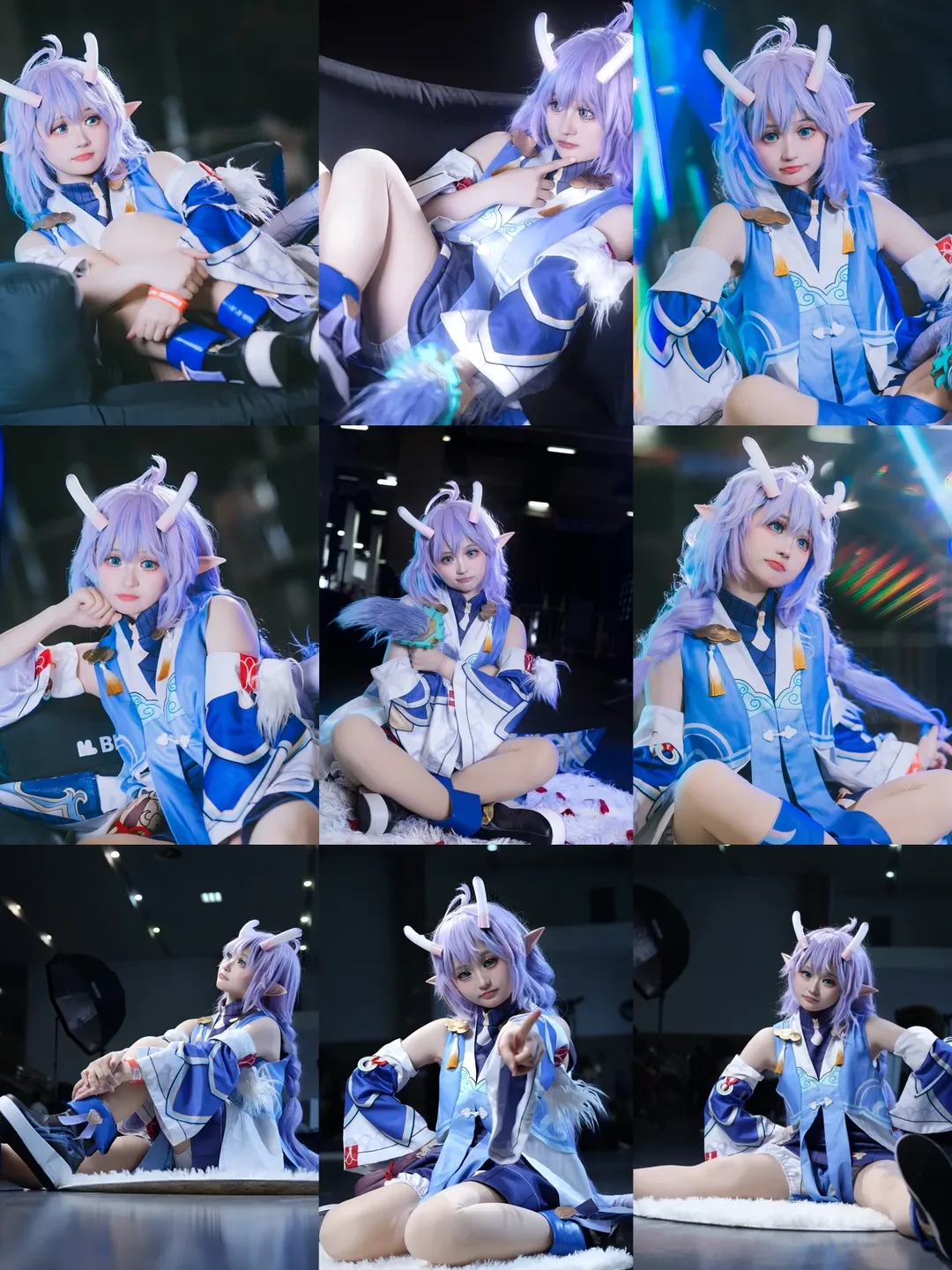 Cosplay, Character accuracy, Honkai: Star Rail, Bailu cosplay, Sitting pose reference - Image 1