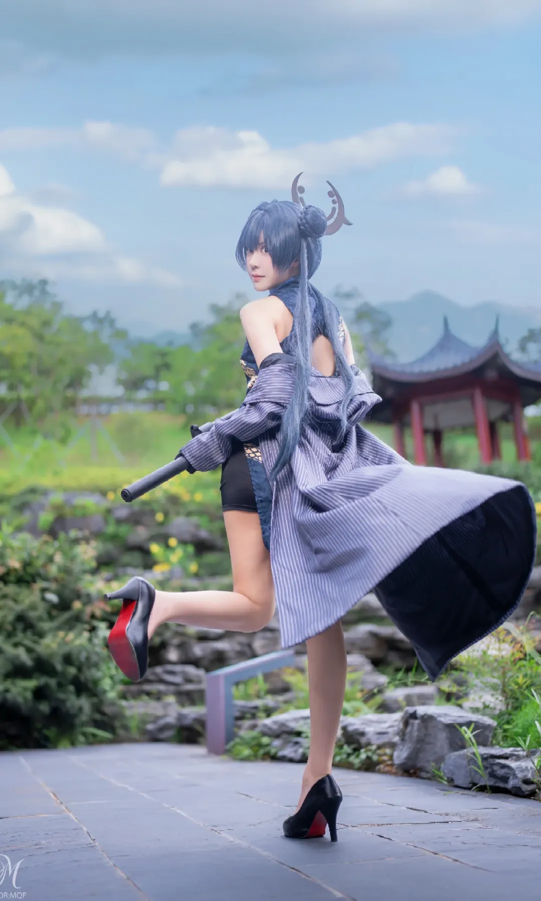 コスプレ, ブルーアーカイブ, 竜華キサキ コスプレ, 中国風写真, フルスクリーン神プレイ挑戦 - 2枚目